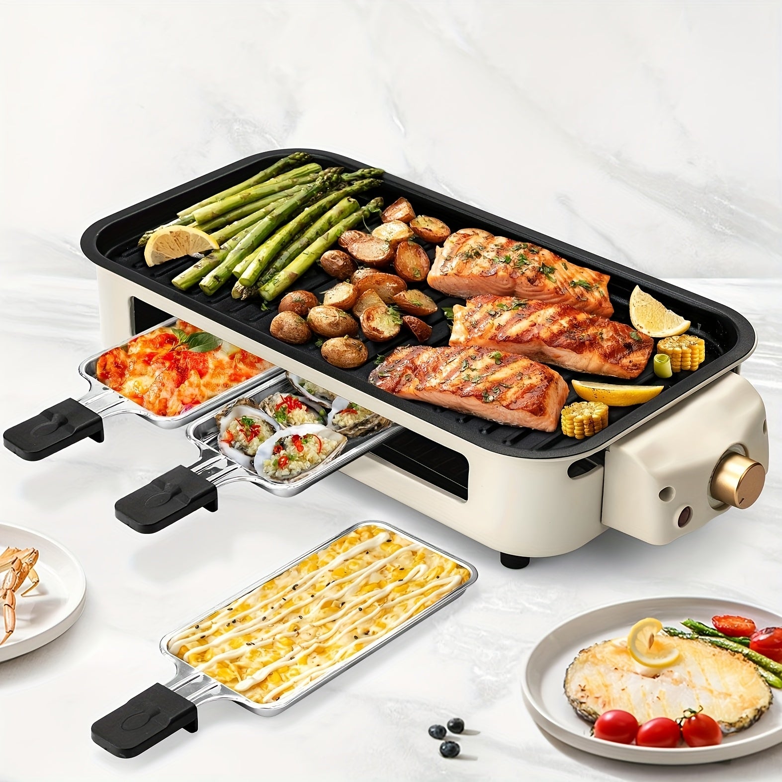 1700W Smokeless Indoor Electric Grill｜Portable Non‑Stick BBQ Griddle, Dishwasher Safe
