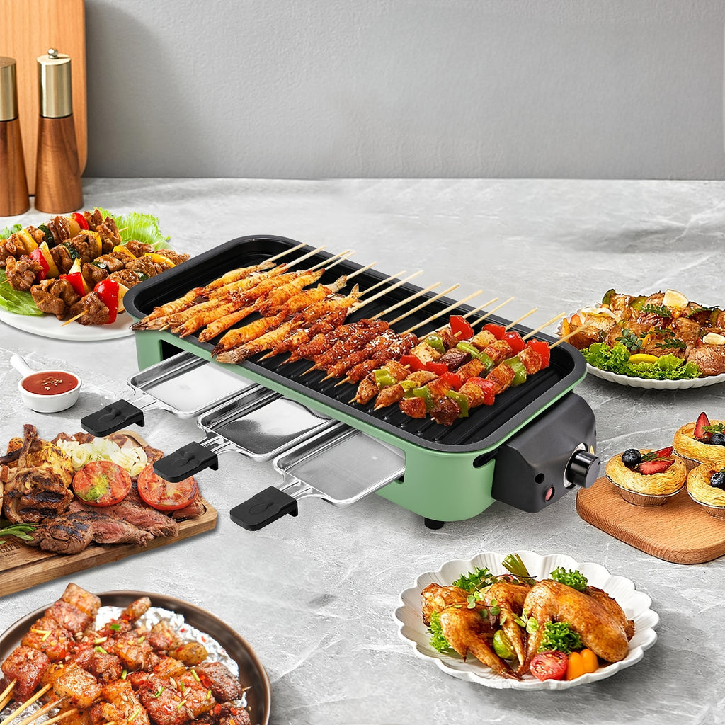 1700W Smokeless Indoor Electric Grill｜Portable Non‑Stick BBQ Griddle, Dishwasher Safe