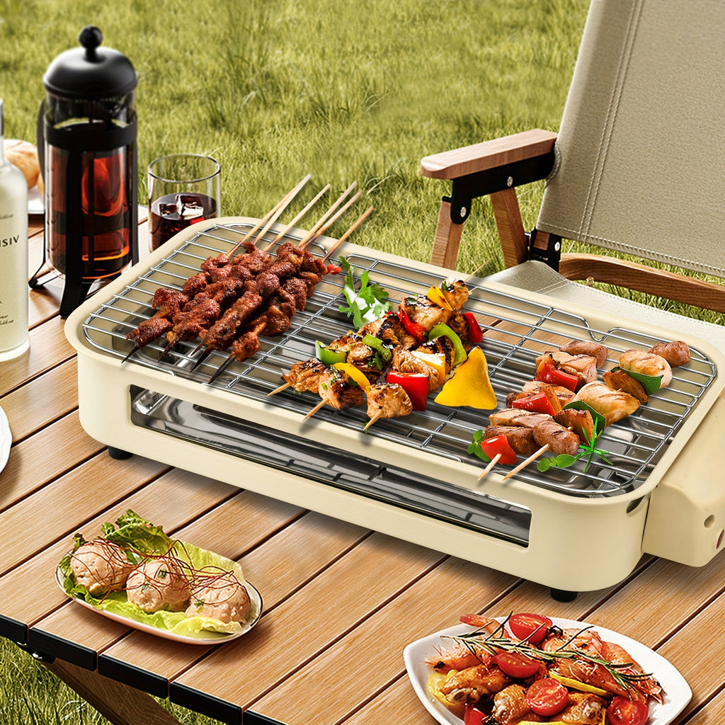 1700W Smokeless Indoor Electric Grill｜Portable Non‑Stick BBQ Griddle, Dishwasher Safe