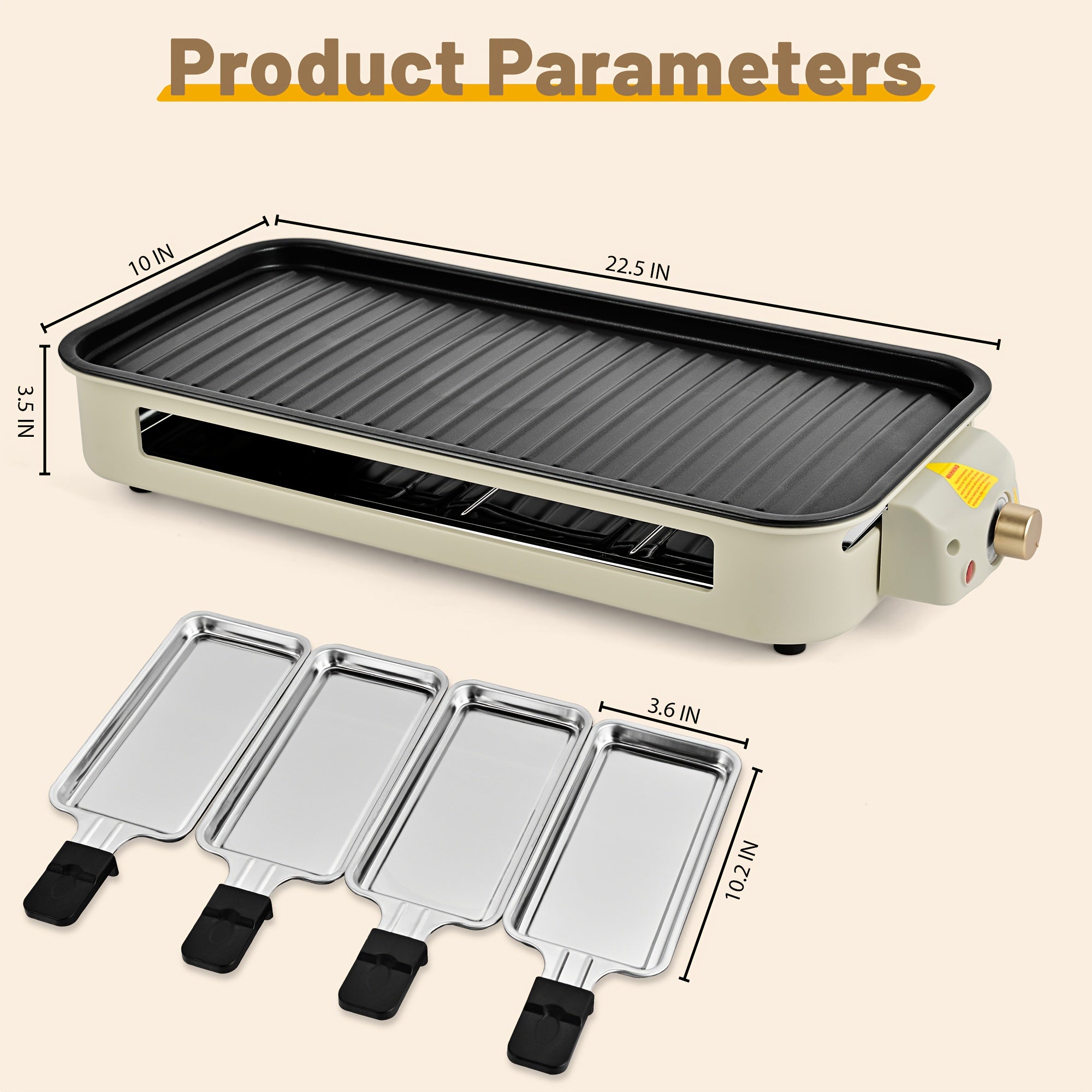 1700W Smokeless Indoor Electric Grill｜Portable Non‑Stick BBQ Griddle, Dishwasher Safe