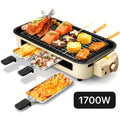 1700W Smokeless Indoor Electric Grill｜Portable Non‑Stick BBQ Griddle, Dishwasher Safe