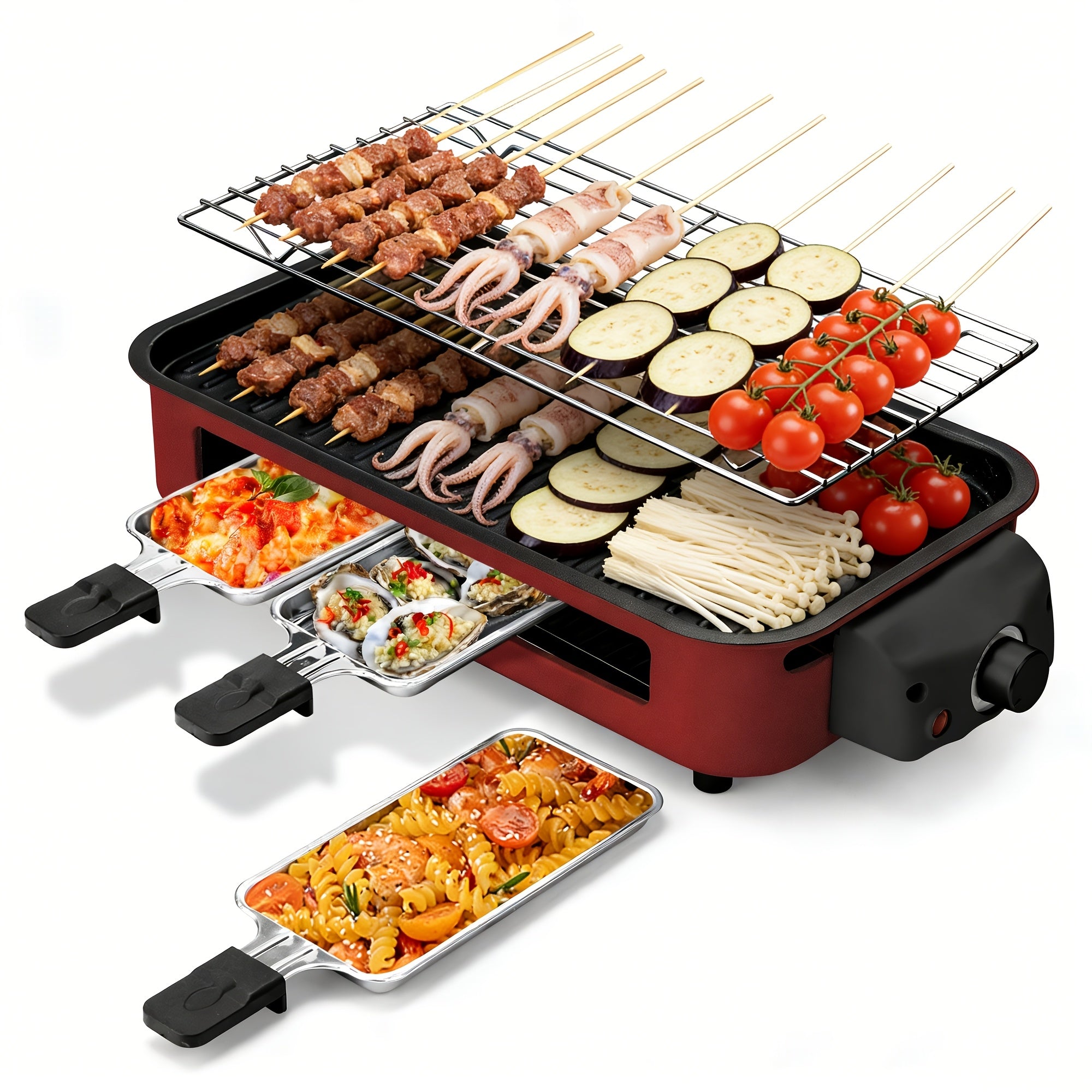 1700W Smokeless Indoor Electric Grill｜Portable Non‑Stick BBQ Griddle, Dishwasher Safe