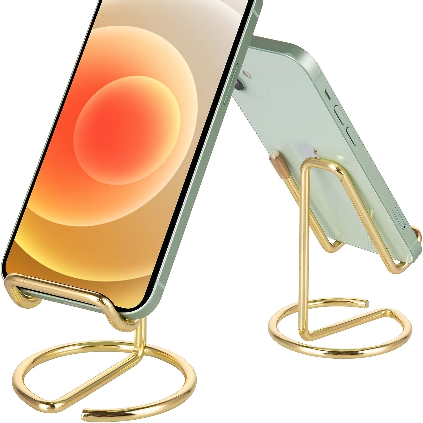 Cell Phone Stand for Desk, Cute Metal Silvery Cell Phone Stand Holder Desk Accessories, Compatible with All Mobile Phones, iPhone, iPad