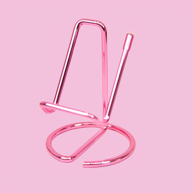 Cell Phone Stand for Desk, Cute Metal Silvery Cell Phone Stand Holder Desk Accessories, Compatible with All Mobile Phones, iPhone, iPad