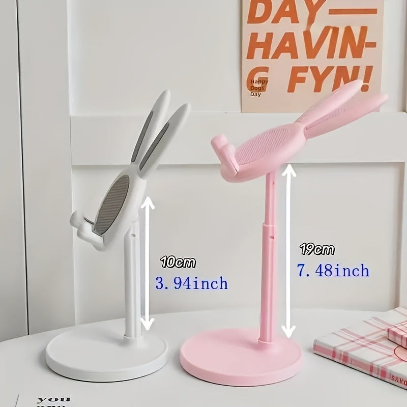 Easter Bunny Phone Stand • Cute Pink Floral Design With Bunny Ears And Bow • Adjustable Height 0°-90° • Durable Abs Material • Smartphone Desktop Organizer • Home Office Decor • Clip Holder • Miracase Brand