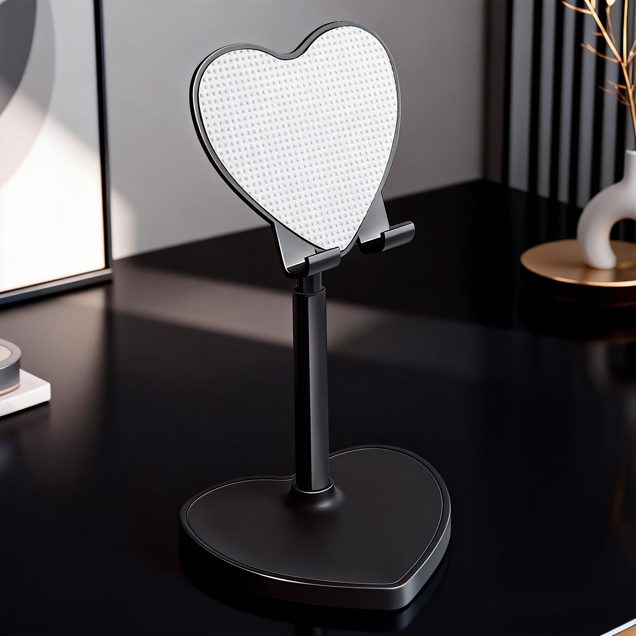 [Flexible Phone Stand] Adjustable Phone Stand With Heart-Shaped Mount, Retractable Desk Cell Phone Holder, Flexible And Portable Phone/Tablet Stand Perfect For Office And Home Use, Great Gift Choice