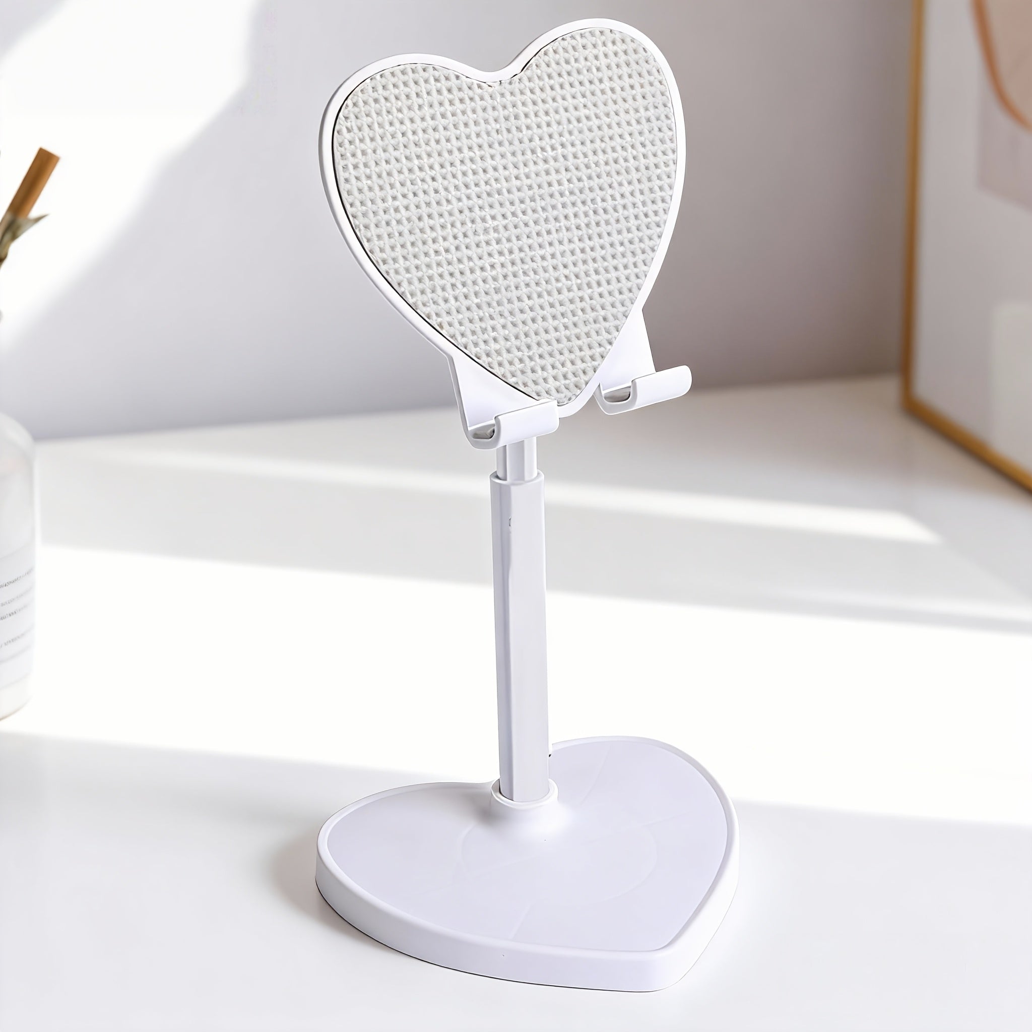 [Flexible Phone Stand] Adjustable Phone Stand With Heart-Shaped Mount, Retractable Desk Cell Phone Holder, Flexible And Portable Phone/Tablet Stand Perfect For Office And Home Use, Great Gift Choice
